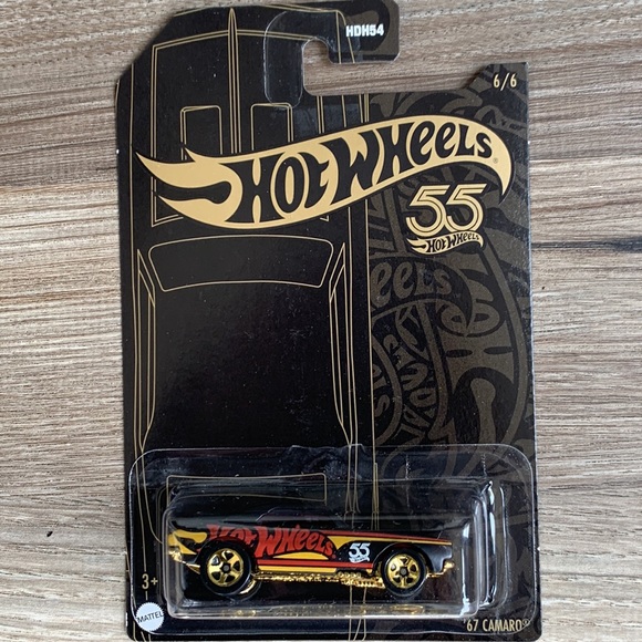 Hot Wheels 1967 Camaro Chevy 55th Anniversary Black & Yellow Series 2023 New Car - Picture 5 of 5